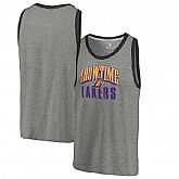 Los Angeles Lakers Fanatics Branded Showtime Hometown Collection Tri-Blend Tank Top - Heathered Gray